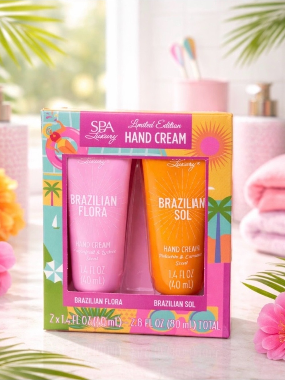 NWT Spa Luxury Limited Edition Brazilian Flora & Sol Hand Cream Duo Set